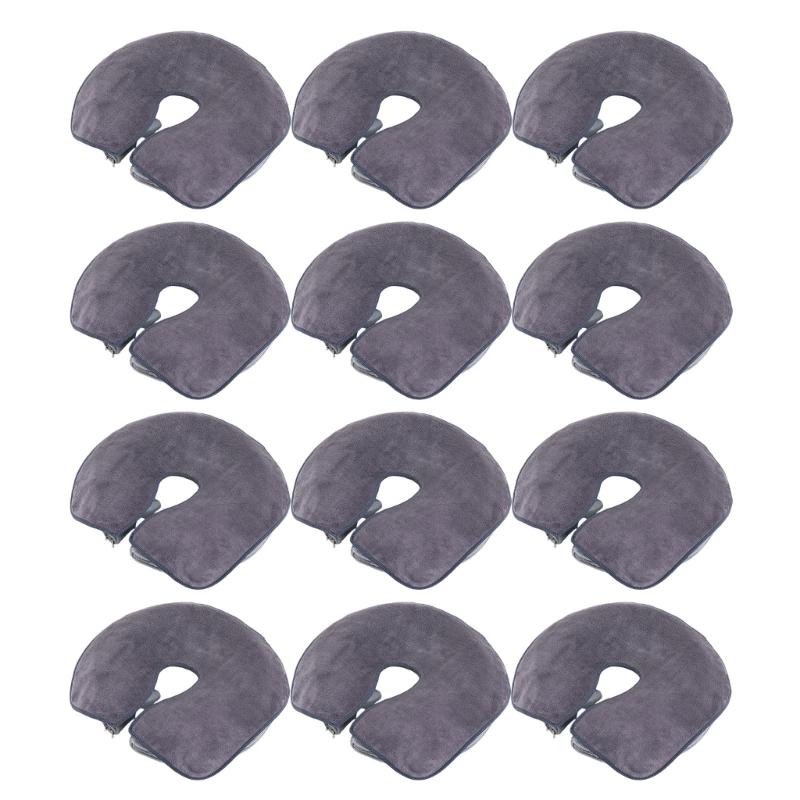 Towel Fabric Massage Headrest Cloths, 12-Piece Set Face Cradle Covers Open Center and Bound Edges for Routine Changing and Cleaning