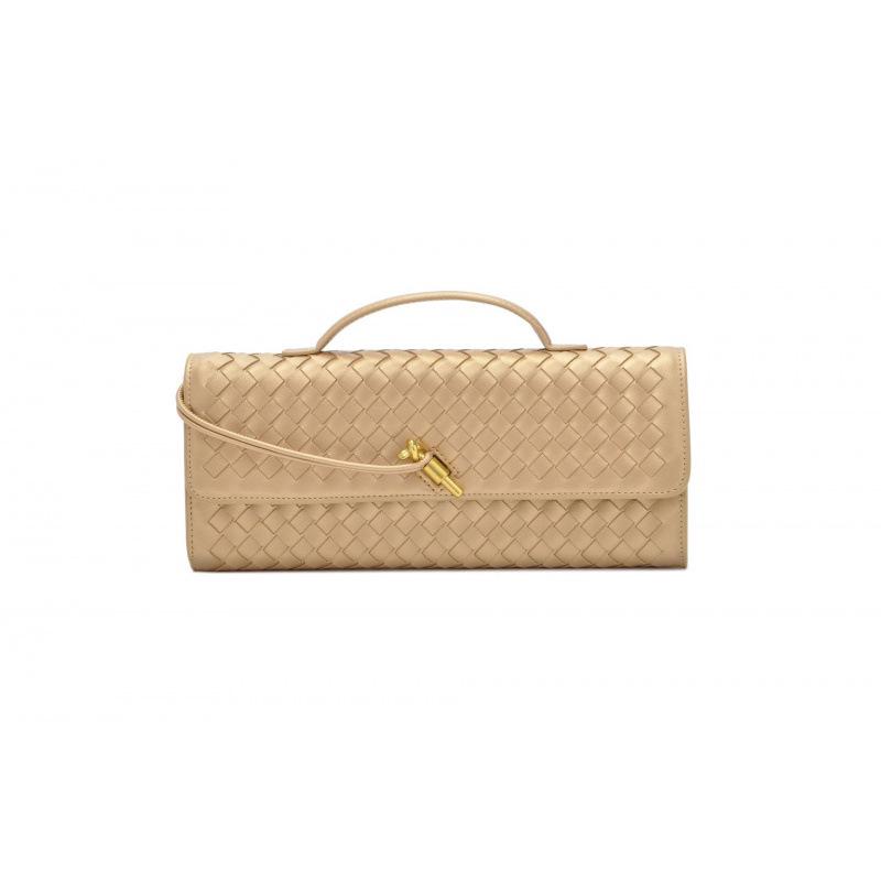 Cross-border Exclusive: Horizontal Woven Soft Leather Accordion Shoulder Bag for Women