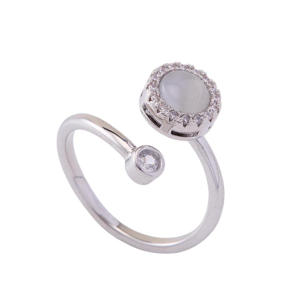 Luxury Rotatable Zircon Index Ring for Women with Personality