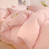 Washed Cotton 4Pcs Dormitory Small Fresh Naked Sleeping 3Pcs Double-Layer Yarn Bed Sheet Quilt Cover