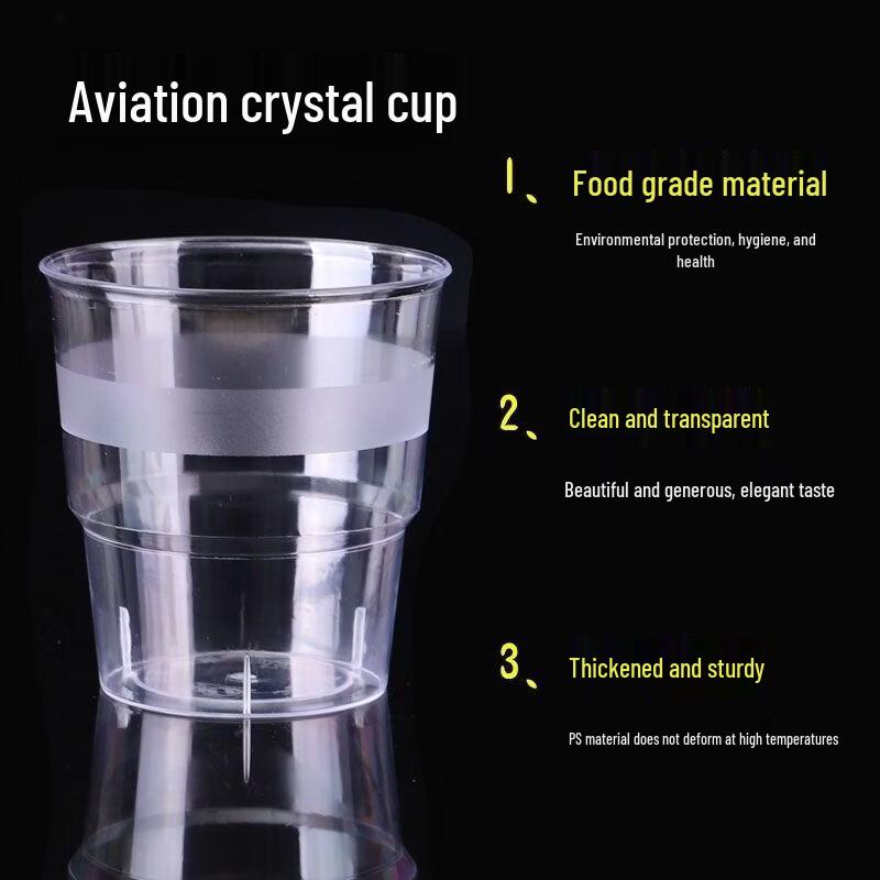 Yuweikang 200ML Thickened Disposable PS Plastic Cups 100 Count