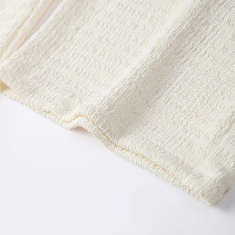 Casual Long Pants Suit Women Loose Solid Elastic Sleeveless Irregular Sets Female Fashion High Waist Puffy Set 2 Pieces Lady