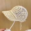 Fashion Adjustable Crochet Baseball Cap Floral Lace Polyester Sun Hat Lightweight Openwork Mesh Peaked Cap Sun Protection