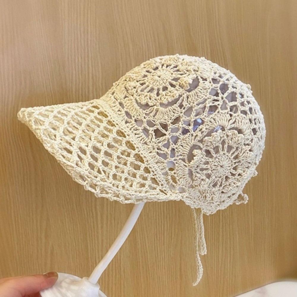Polyester Crochet Baseball Cap Adjustable Mesh Peaked Cap Casual Sun Hat  Spring Summer