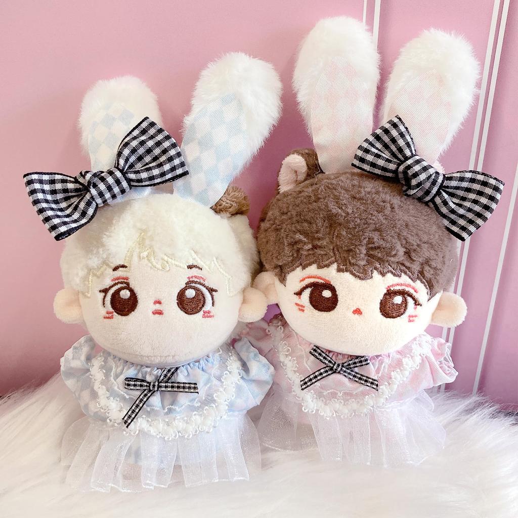 Dress Bunny Ear Head Dress Set for 10cm Plush Costume Alice-style & Toy, Pink, Kigurumi, Accessories, Otaku, Doll, Mascot, K-Pop Doll, [Used]