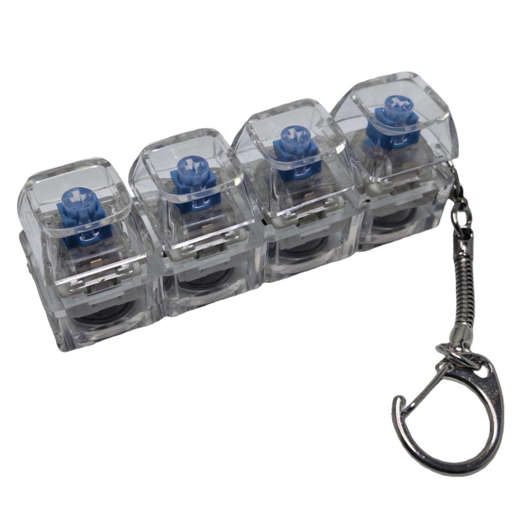 Cross 4-Key Decompression Button PC Keycap: High-Transparency Keycap Mechanical Keyboard Switch Stress-Relief Toy Keychain