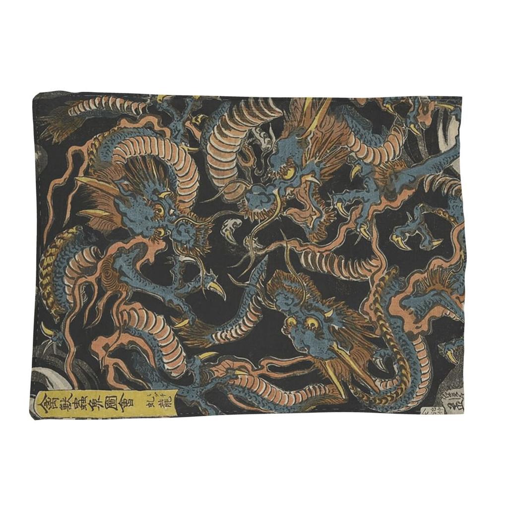 Utagawa Kuniyoshi - Dragons Blanket Soft Warm Flannel Throw Blanket Plush for Bed Living room Picnic Travel Home Couch