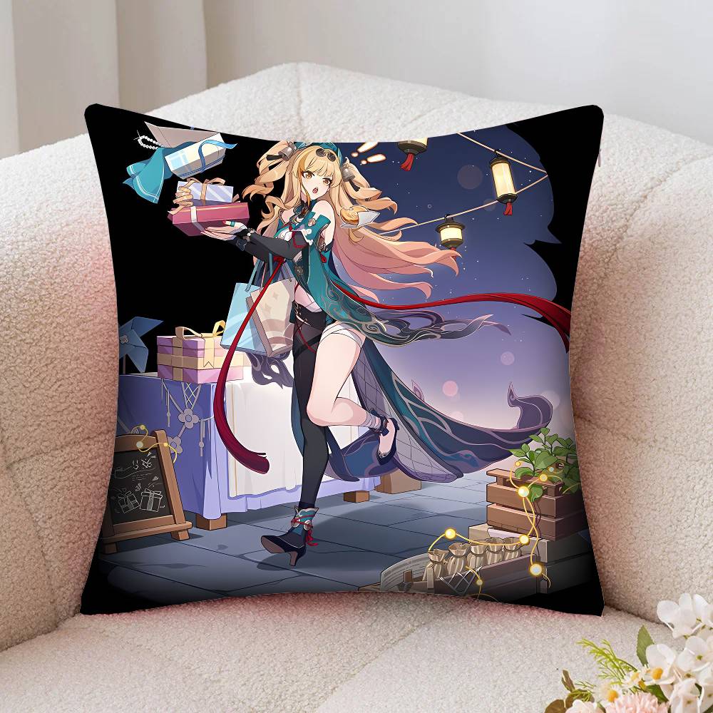 Songque Animated Game H-Honkai Impact 3rd Pillow Case Fashion Square Pillowcase Bedroom Sofa Room Ins Decoration Leisure