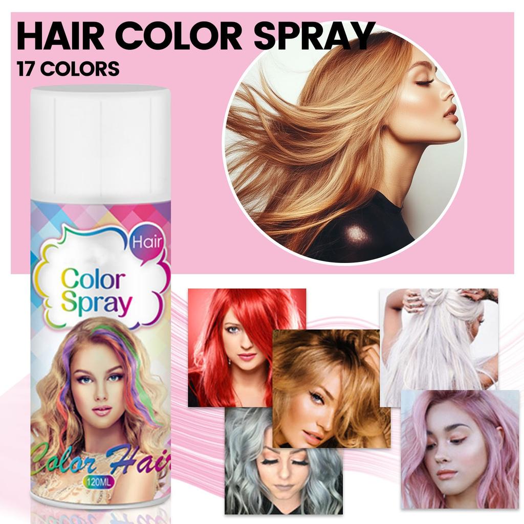 Color Spray Hair Spray Disposable Hair Dyes Spray Cover Gray Hair Temporary Disposable Color Hairspray Spray 120ml