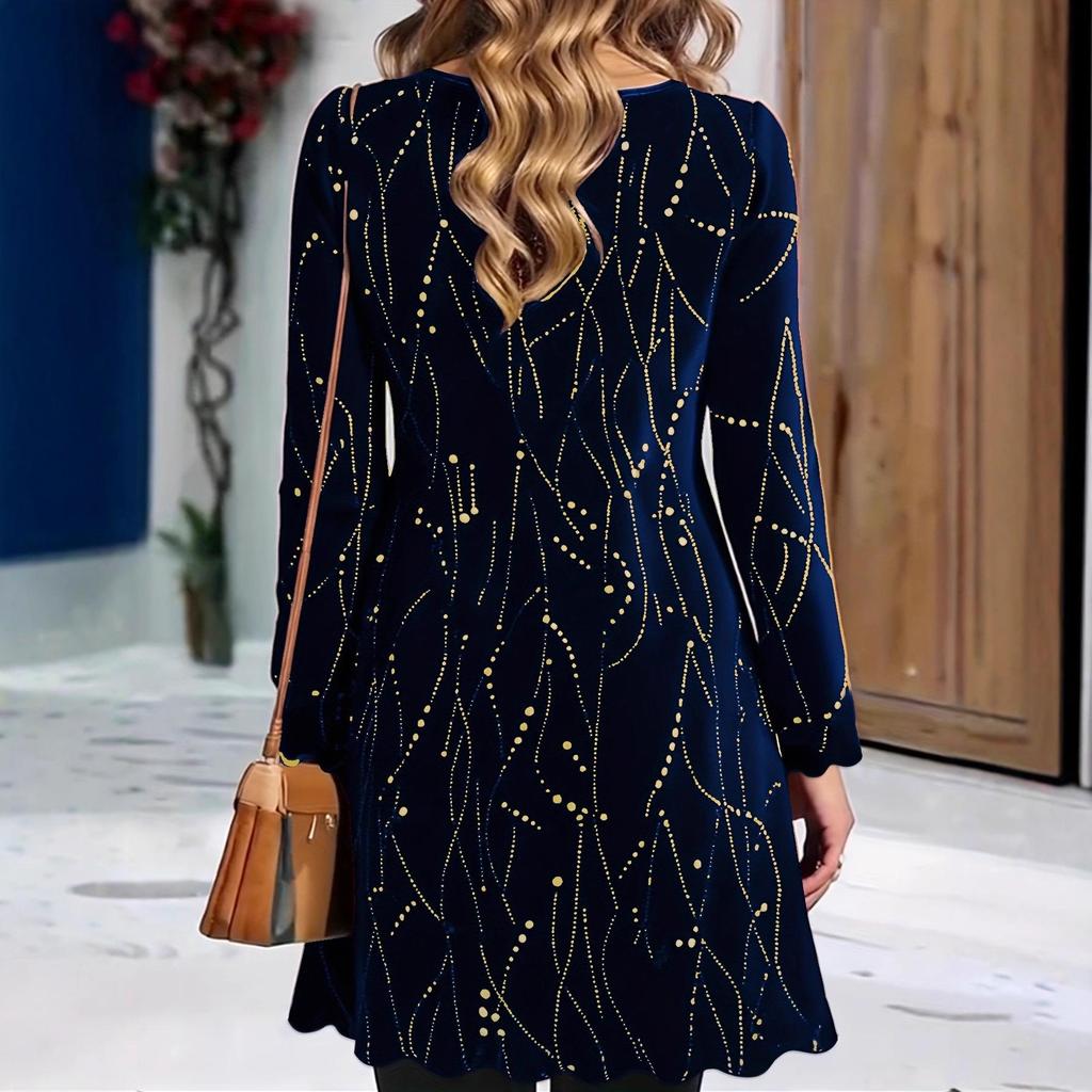 Damen Langkleid Übergröße Lässig Herbst & Winter - Modisch, Locker & Bequem