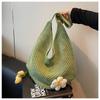 Large capacity flower cotton thread hollow tote bag women's new seaside vacation beach woven shoulder bag