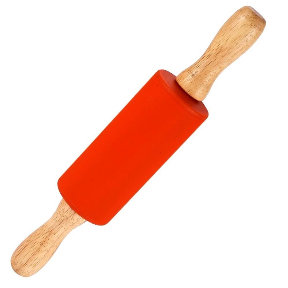 Multicolor Pastry Dough Roller Wooden Handle Flour Roller New Silicone Rolling Pin Cooking Utensil
