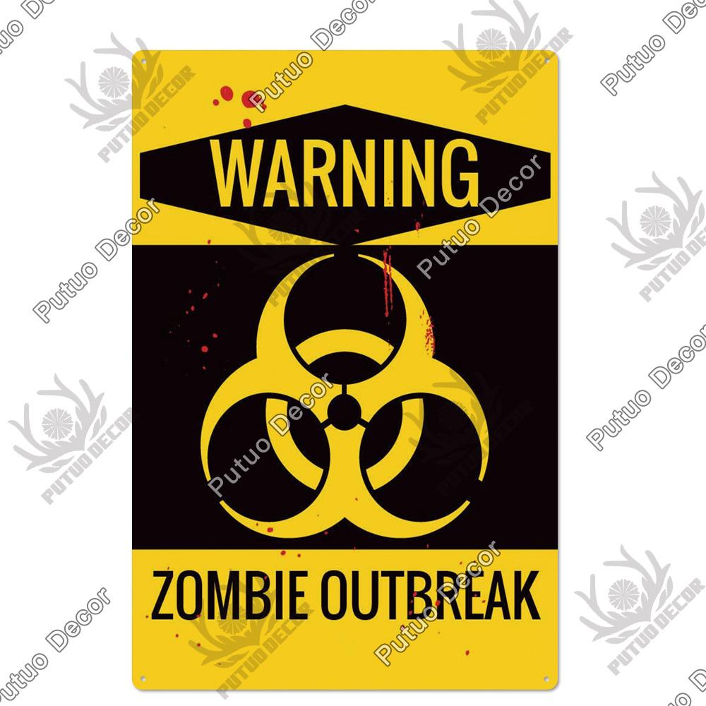 Decor Zombie Vintage Tin Sign Plaque Metal Plate Retro Posters Wall Decor for Bar Pub Club Man Cave Art Painting