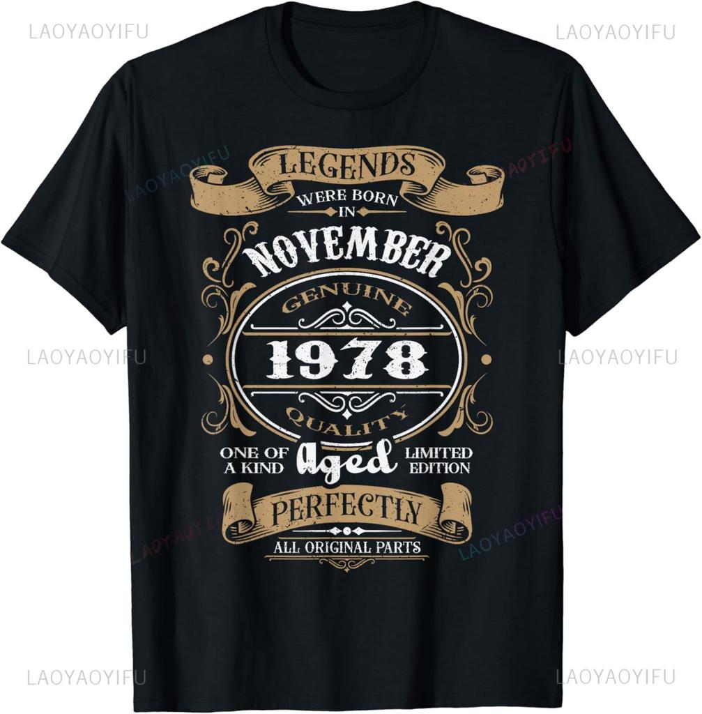 Funny Birthday Gift Man Woman Vintage 1978 T-Shirt Unisex Style T-shirt for Women Men Clothing Oversized Top Outdoor Pullover
