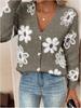 Flower Pattern Button-up Cardigan