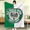 Sk Rapid Wien Print Flannel Blanket, High quality Comfortable for All Seasons, Home Decor, Warmth and Comfort, Perfect for Christmas Gifts