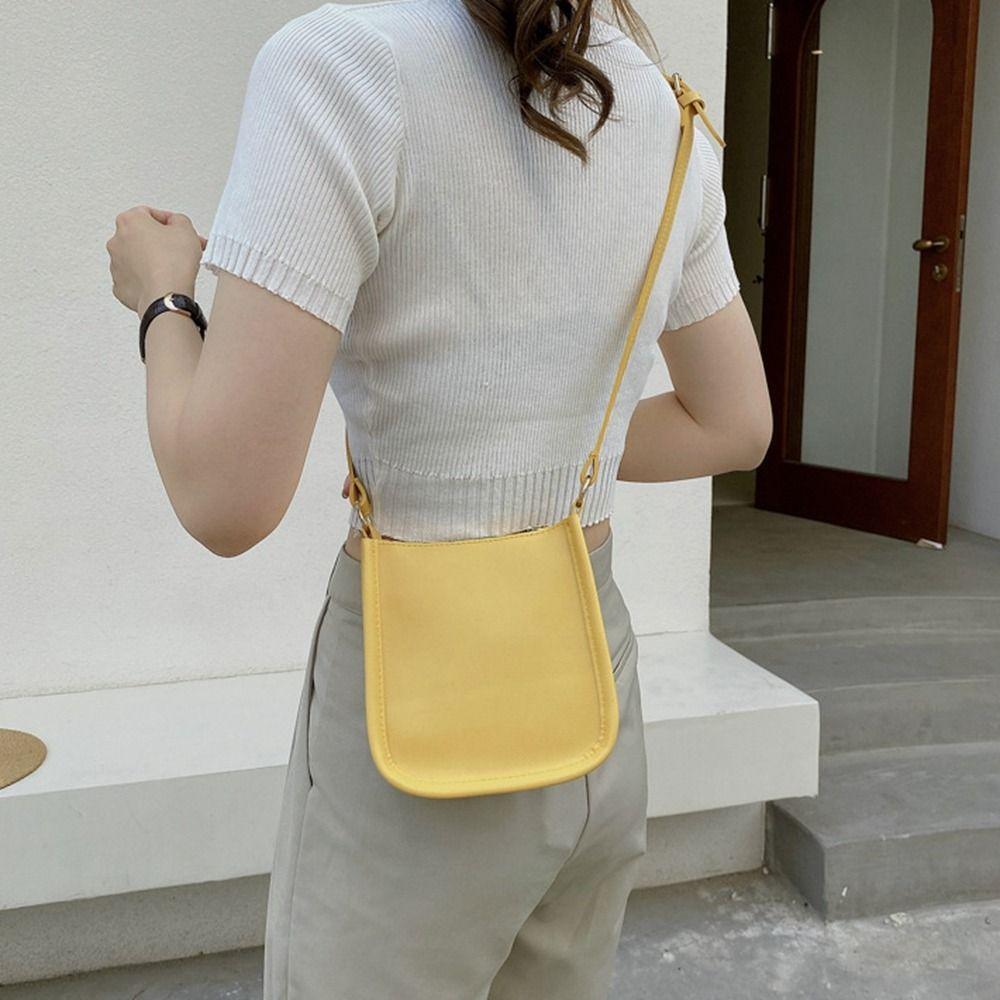 White Shoulder Bag Pu Leather Crossbody Bag Simple Small Square Bag  Outdoor