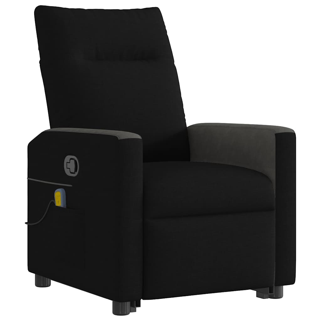 Lift-Up Massage Chair, Reclining, Black, Fabric Upholstered