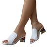 Fashion Plus Size 2025 Summer Peep Toe Women's Slippers Outdoor Rhinestones Chunky Heels Sandals Elegant Daily Dress Slippers Zapatos