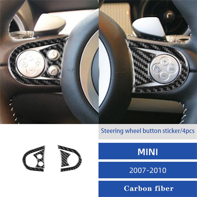 Carbon Fiber Car Central Handbrake Gear Shift Panel Trim Cover Stickers For BMW MINI Cooper R55 R56 R57 2007-2010 Accessories