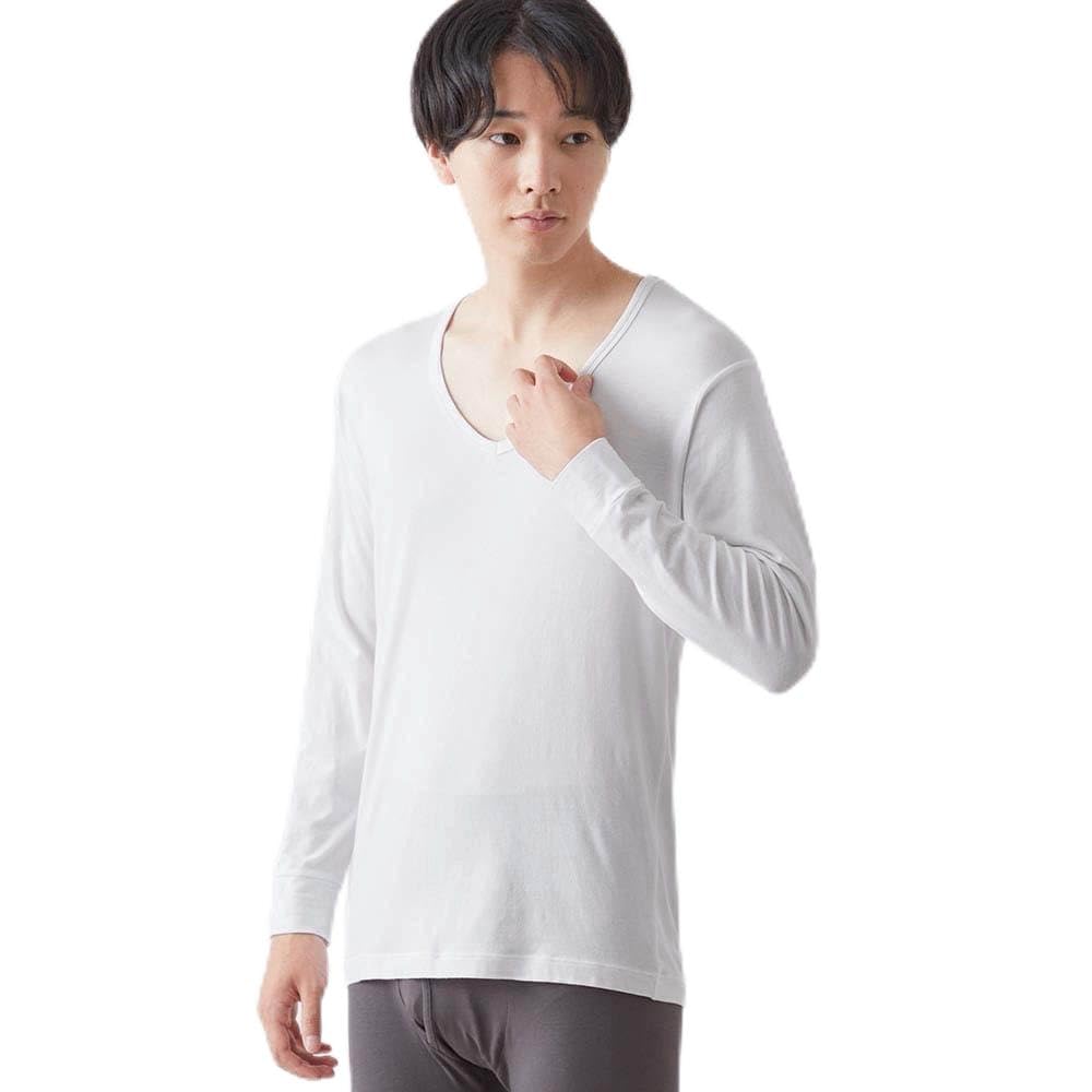 

Belle Maison Хлопковая смесь с длинным рукавом Теплое термобелье Размер S Мужская футболка с V-образным вырезом, Hotcot, Молочно-белый,