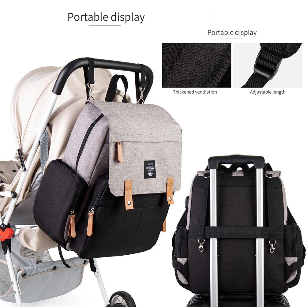 Lequeen Nappy Backpack Bags Mummy Large Capacity Bag Mom Baby Multi-function Waterproof Outdoor Travel Diaper Bags for Baby Care