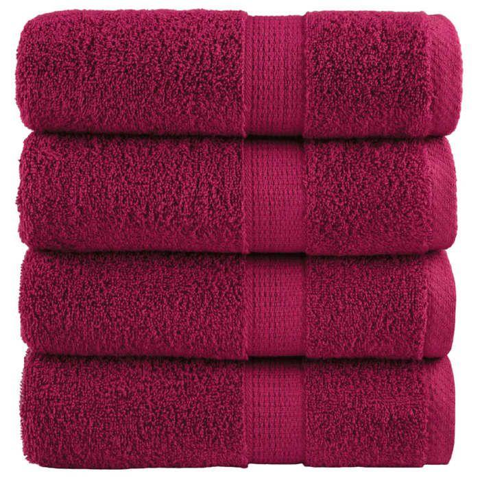 VidaXL Serviettes d'invité de Qualité Supérieure 4 pcs, Draps de Bain, Essuie-mains, Serviette de Visage Salle de Bain, 137207