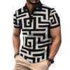 Men's Summer Short Sleeved Shirt with Personalized 3D Printed Button Polo Shirt