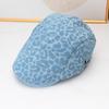 Spice girl retro leopard print forward hat cowgirl fabric street atmosphere short brim cap show face small newsboy hat