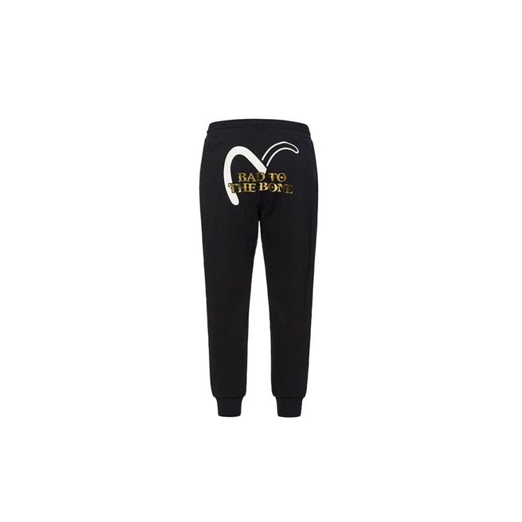 Evisu Skull And Seagull Print Jogger Pants Men bottoms Black 2EAGNM0SP349XX