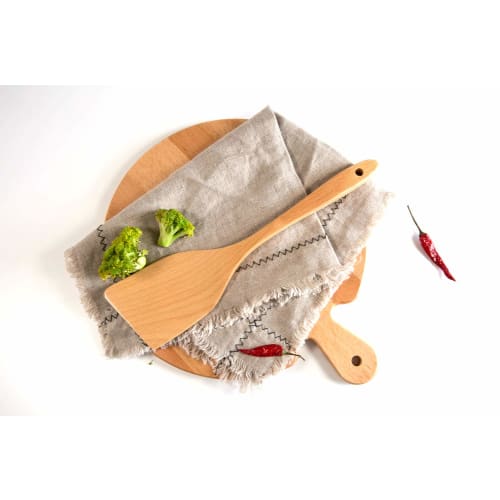 K-UNING Wooden Turner, Cooking Spatula, Kitchen Tool, Frying Tool, Wood Carving, L310mm, Japanese Urethane Coating