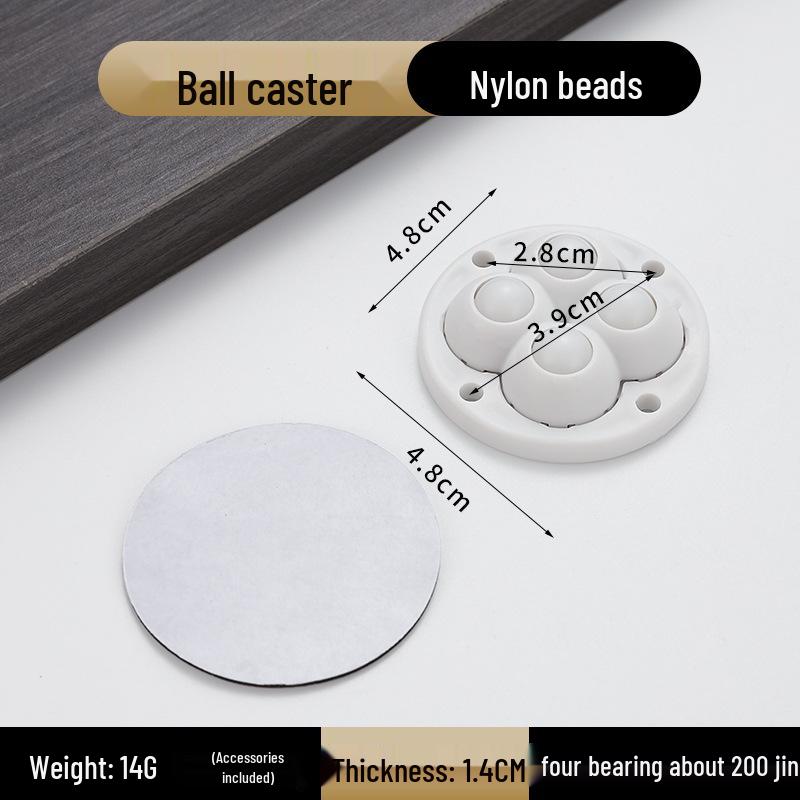 No-Punch Adhesive Universal Wheel Casters: Mobile Ball Bearing Wheels for Household Use
