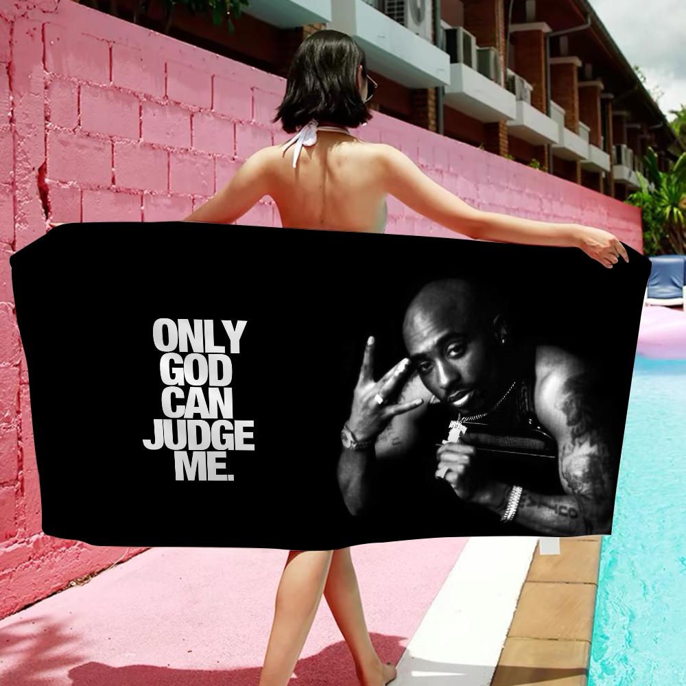 2PAC hip -hop singer Microfiber Beach Towel Absorbent Quick dry Soft Yoga Swimming Resort Mountain Climbing Towel