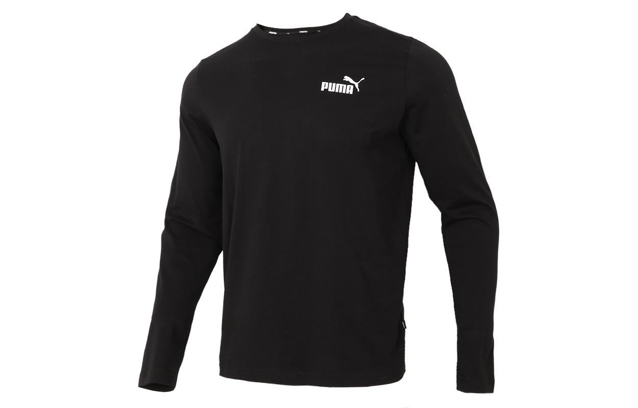 PUMA Essentials Long T Shirts Men s Black Crew Neck Moderate Straight Fit 845924-01 XL