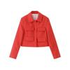 Red Short Coat Women Veste Fashion Suit Jacket Long Sleeve Turndown Slim Female Coats 2023 Autumn Winter Lady Commuter Tops Streetwear Jacket Overcoat