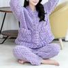 2026 Bestselling Women's Coral Fleece Pajama Set: Warm V-neck In Purple, Autumn/Winter Fashion 2024.