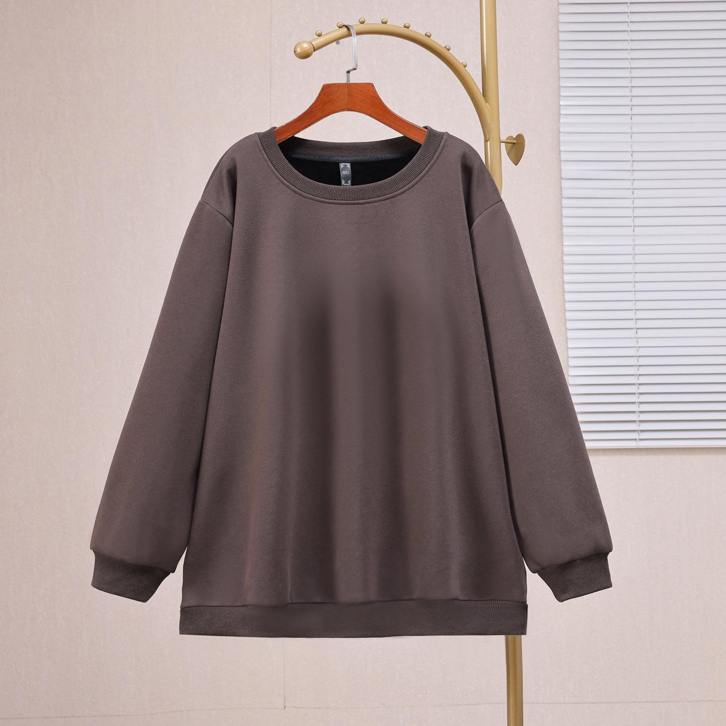 

Plus Size Women s Fleece-Lined Sweatshirt - Thick, Casual Slimming Long Sleeve Winter Top for Chubby Girls 6XL (190-205 Jin)