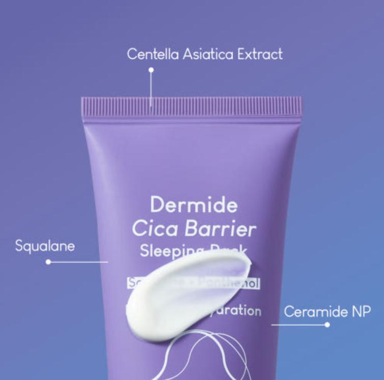 PURITO Dermide Cica Barrier Sleeping Pack 80ml – Overnight Moisture Barrier Cream for Sensitive Skin