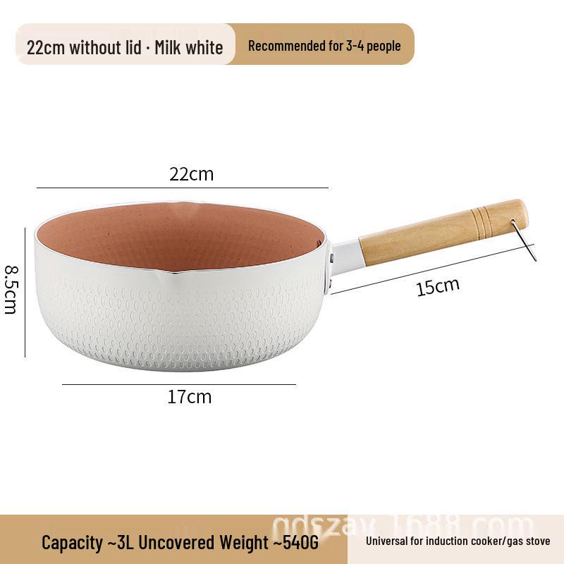 Maifan Stone Non-Stick Induction Cooker Pot for Instant Noodles, Baby Food, and Milk; Yukihira Pan, Food-Grade.