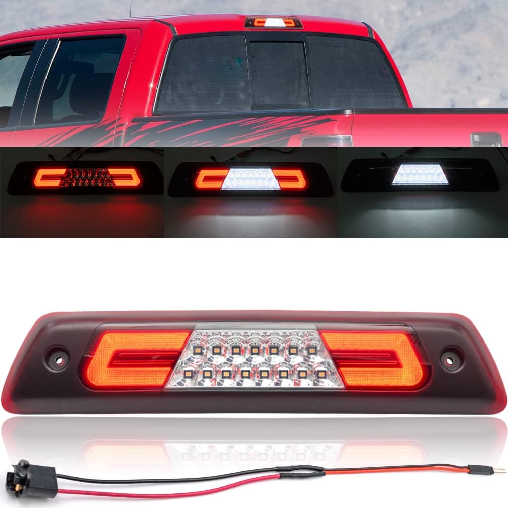 NJSBYL F150 LED 3rd Brake Light for 2009 2010 2011 2012 2013 2014 F0rd F150 SVT Raptor Smoked Lens Third High Mount Stop Brake Lamps White LED Rear