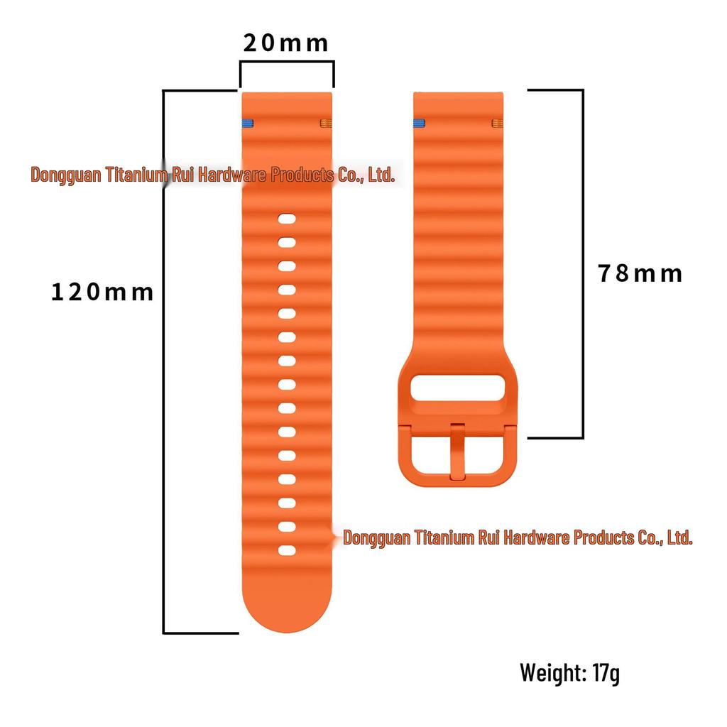 Silicone Quick Release Strap for Samsung Galaxy Watch 7/6/5/4 with Wave Stitching