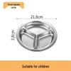 304 Stainless Steel Three-Compartment Lunch Tray for Kids - Round Meal Plate for Kindergarten, Students, and Babies