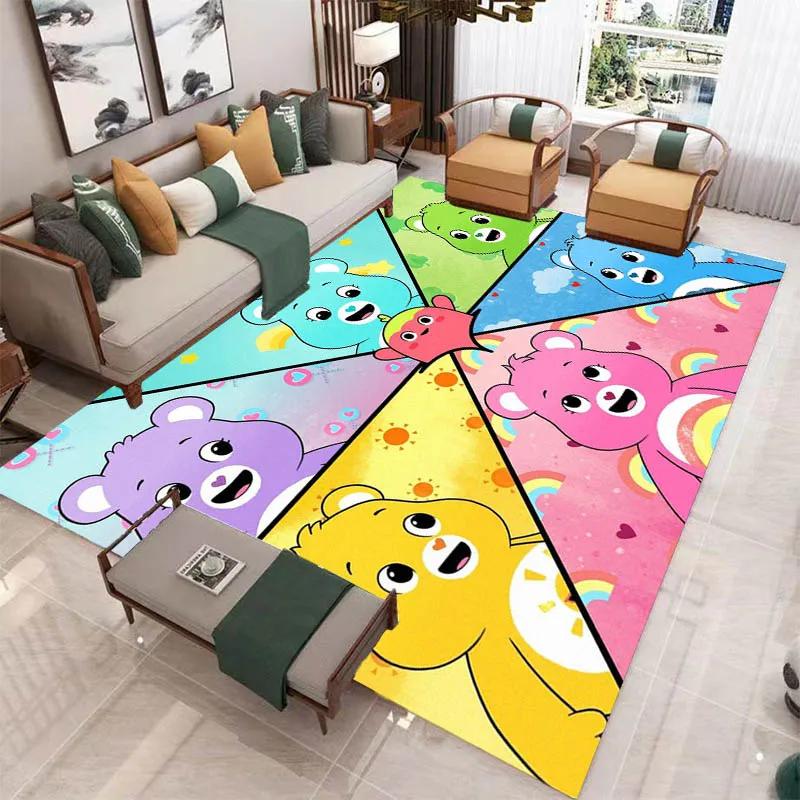 MINISO Cute C-Care Bears Printed Carpet Kitchen Mats Non -slip Carpet Outdoor Carpets Area Rug Bedroom Decor Birthday Gift
