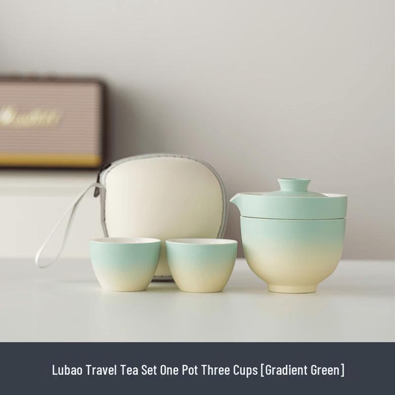 Gradient Ceramic Travel Tea Set
