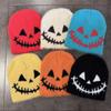 Halloween Quirky Face Pattern Beanie Warm Wool Blend Casual Streetwear Travel