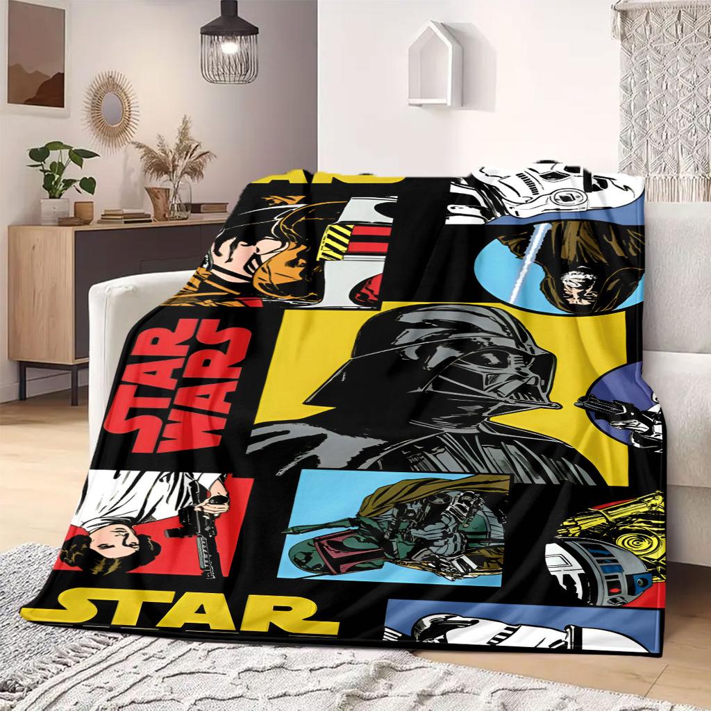 StarWars Flannel Blanket Print Cartoon for Bedrooms Sofas Beds Chairs Picnics Travel Home Decor Gift