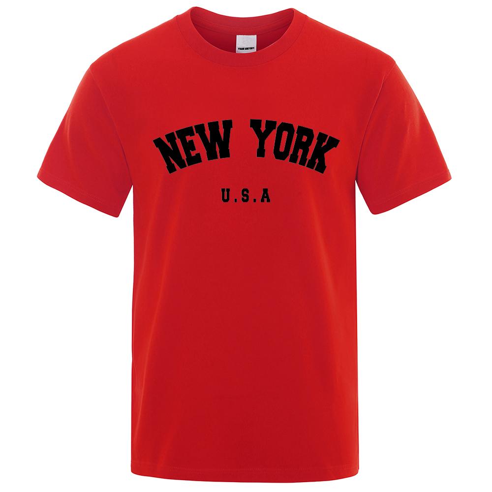 U.S.A New York City T Shirts Summer Cotton Tops Men's T-Shirt Short Sleeve Fashion Casual Men Streetwear O-neck Letter Tee Shirt