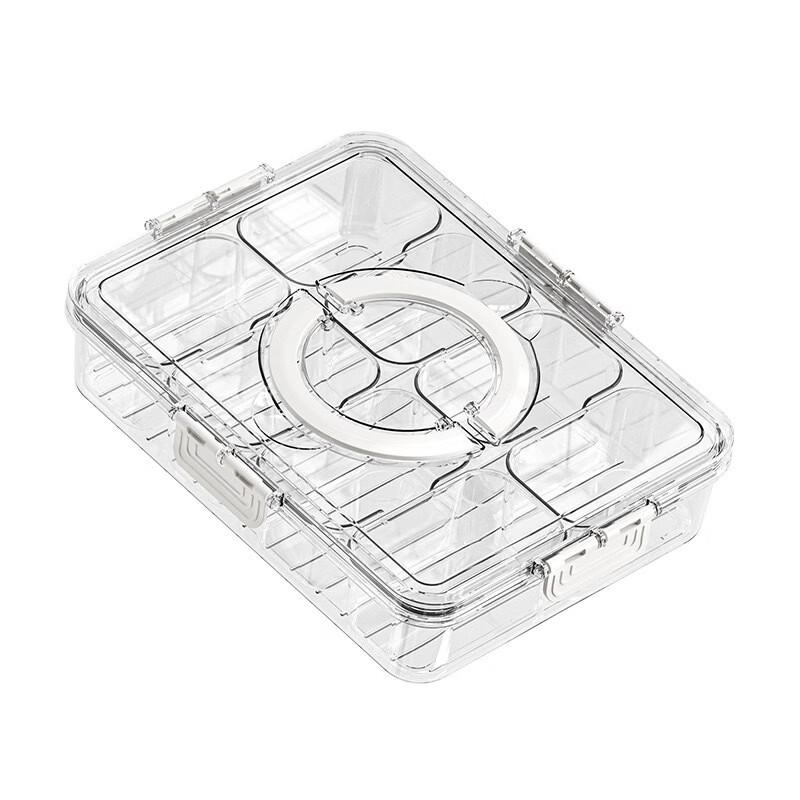 Cmaos Transparent 8-Compartment Food Storage Box with Handle
