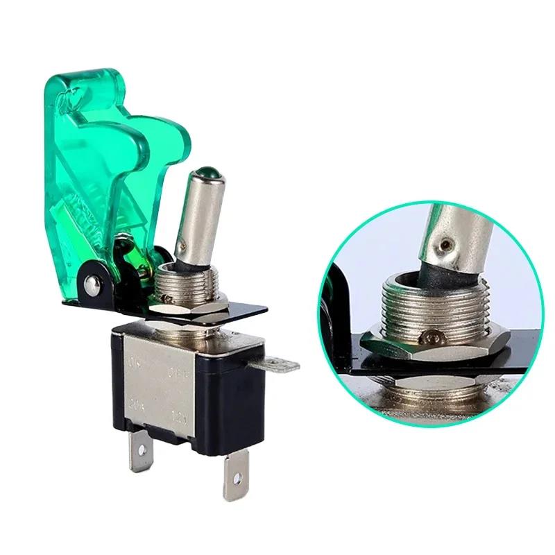 Auto Car Boat Truck Illuminated Led Toggle Switch With Safety Aircraft Flip Up Cover Guard 12V20A transparent Switches4