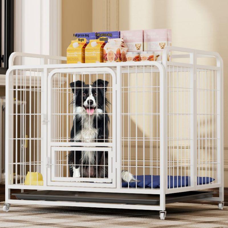 Indoor Dog Cage with Toilet for Large and Small Breeds - Suitable for Labrador and Golden Retriever, Includes Dog Bed